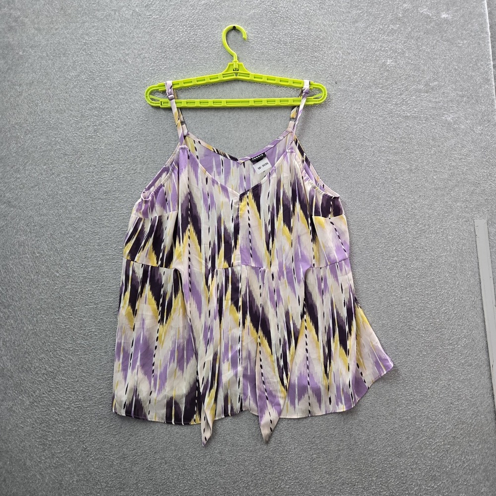 Torrid Women Blouse 1 Purple Geometric Sleeveless Tank Blouse V-Neck Cami